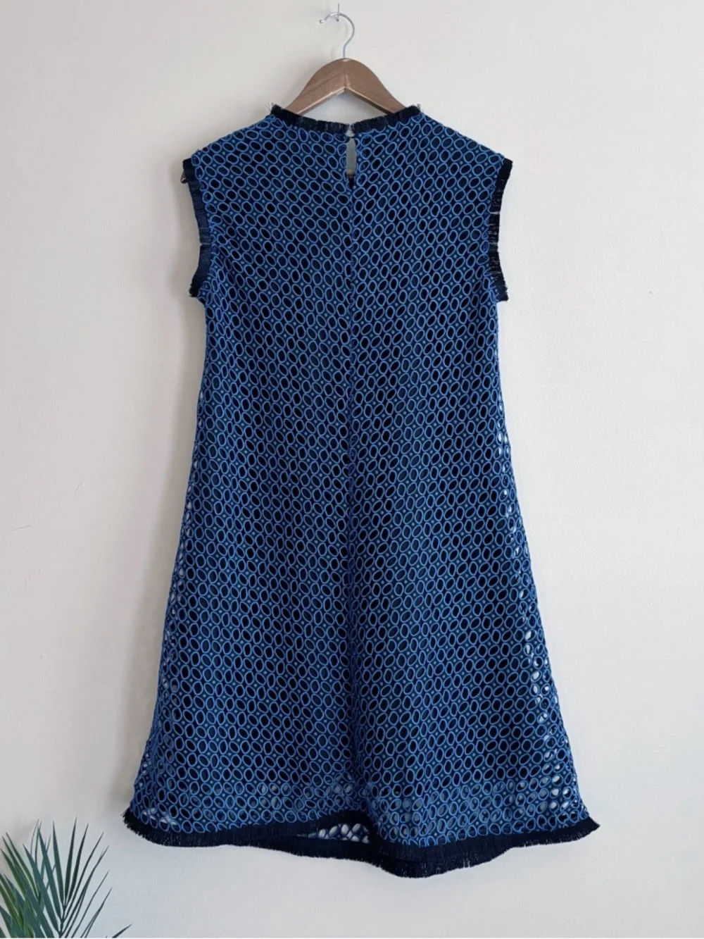 Sportmax Code Blue Modern Minimalist Eyelet Shift Dress Large - Picture 5 of 9